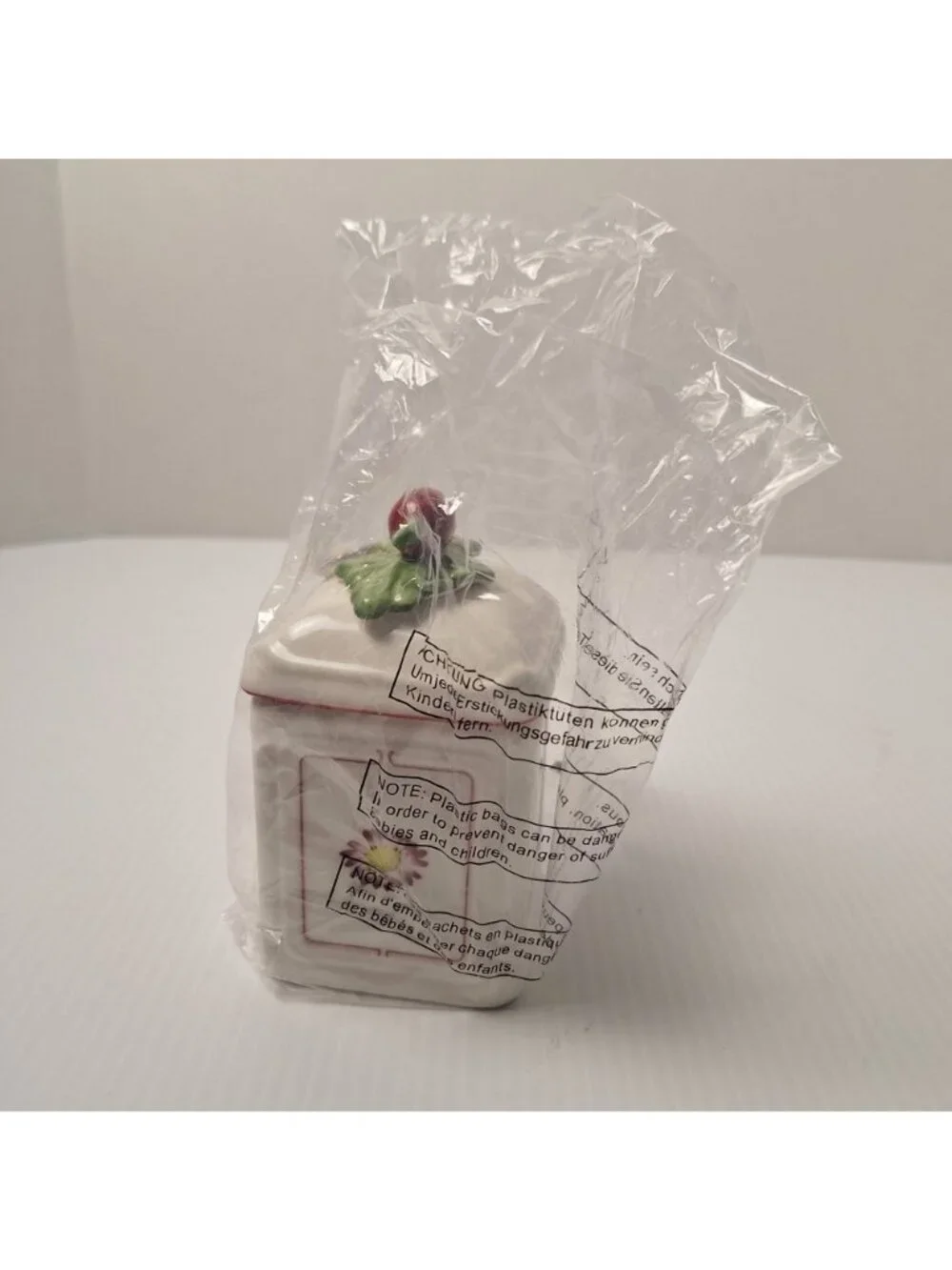 VILLEROY & BOCH PETITE FLEUR CHARM JAMPOT/JAR/CANISTER RED PEPPER FINIAL NWB